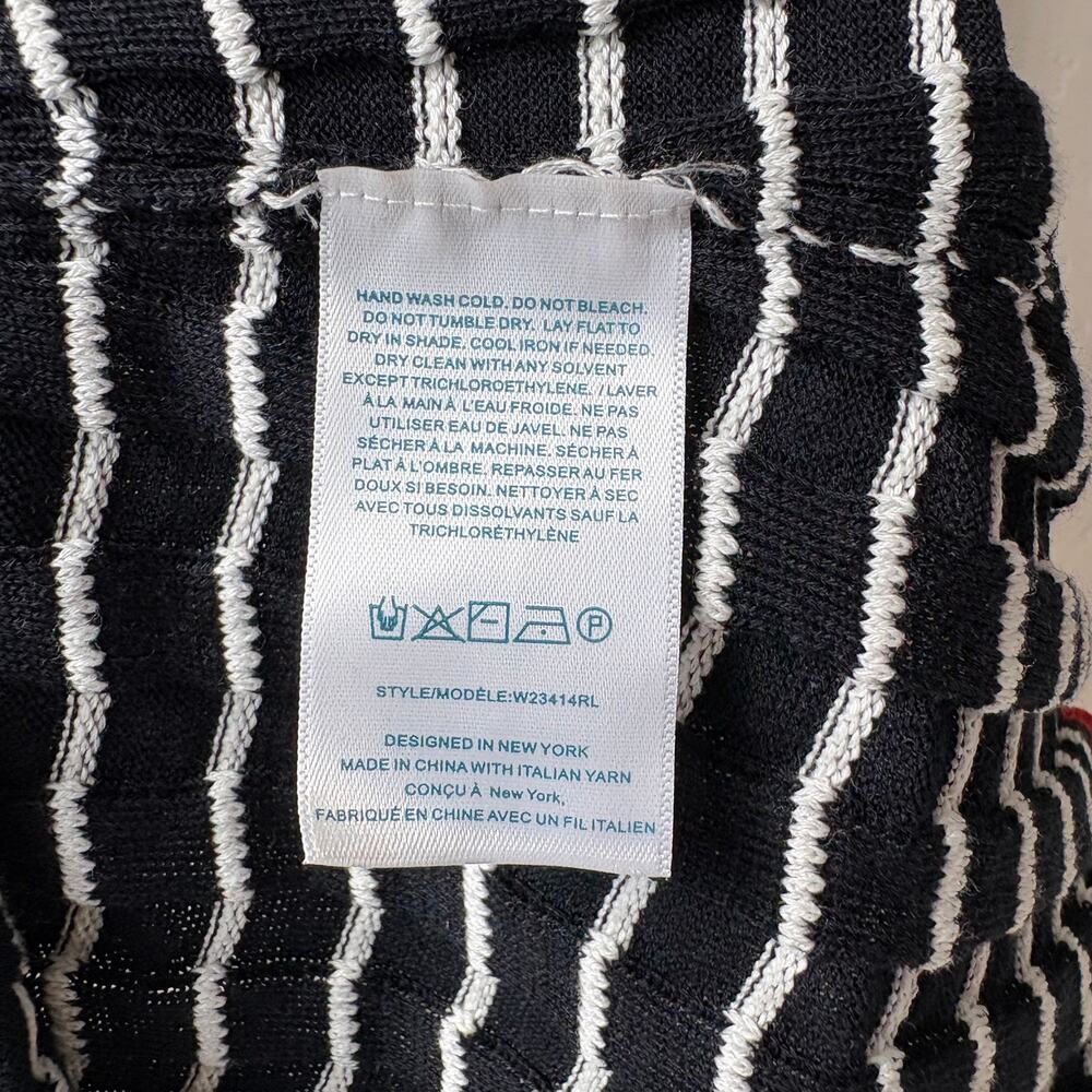 Guest in Residence Dress Black Striped Ribbed Knit Long‎ Sleeve Minidress Size S - Picture 9 of 9